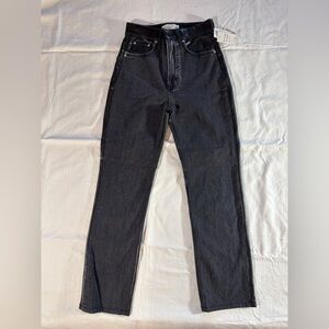 Abercrombie & Fitch Shiny Black High Rise Pants